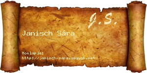 Janisch Sára névjegykártya